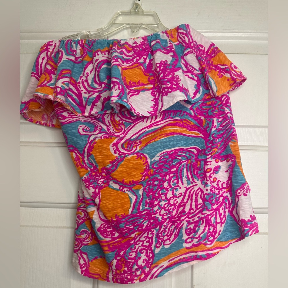Lilly Pulitzer Pink and Orange Patterned Tank Top